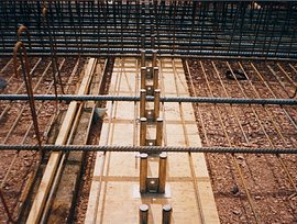 Bute Town DSD sleeves nailed to formwork